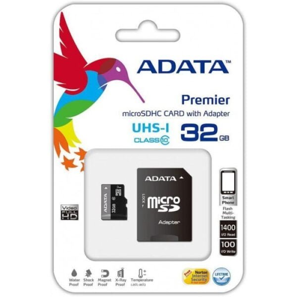 CARTE MÉMOIRE ADATA 32GO CLASS 10 AVEC ADAPTATEUR