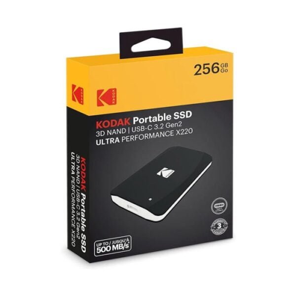 DISQUE DUR EXTERNE KODAK X220 256GO SSD USB 3.0 - NOIR