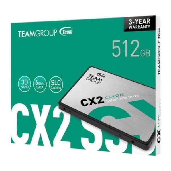 DISQUE DUR INTERNE TEAM GROUP CX2 512GO SSD 2.5'' SATA III (T253X6512G0C101)