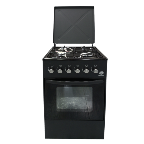 DUNYA Cuisinière G571D (50cm) Noir 4 Feux