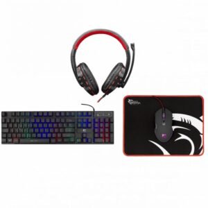 PACK 4 EN 1 GAMER WHITE SHARK COMANCHE-3 - NOIR