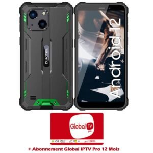 SMARTPHONE OUKITEL WP20 4GO 32GO NOIR&VERT + GLOBAL IPTV PRO + PROTECTION ÉCRAN