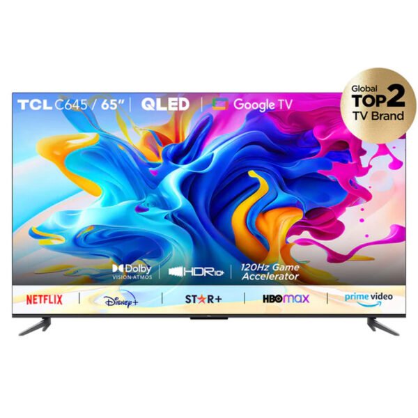 Téléviseur QLED TCL 65" Smart TV, Noir, 65C645